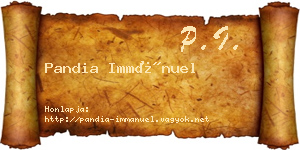 Pandia Immánuel névjegykártya